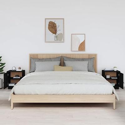 Nachtkastjes 2 st 40x34x45 cm massief grenenhout zwart