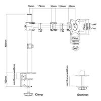 Neomounts NM-D135WHITE monitorarm - thumbnail