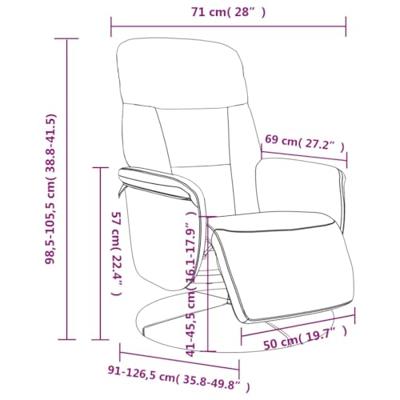 Fauteuil met voetensteun verstelbaar fluweel crmekleurig Fauteuil met voetensteun verstelbaar fluweel crmekleurig
