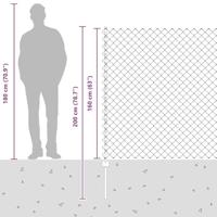 VidaXL Hek met paal grijs 1,6 x 10 m staal en pvc - thumbnail