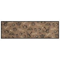 VidaXL Keukenmat wasbaar ochtendprint 45x150 cm fluweel bruin - thumbnail
