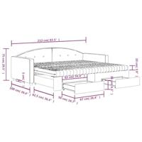 Slaapbank onderschuifbed en lades 90x190 cm fluweel donkergrijs - thumbnail