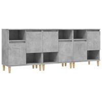 Dressoirs 3 st 60x35x70 cm bewerkt hout betongrijs - thumbnail