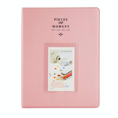 128 Pockets Photo Book Album Naam Kaarthouder voor Fujifilm Instax Mini 8 /7s /70 /25 /50s /90s (Roze)