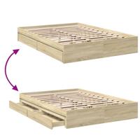 Bedframe met lades bewerkt hout sonoma eikenkleurig 160x200 cm - thumbnail