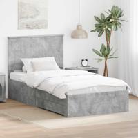 Bedframe met hoofdeinde Beton Grijs 100 x 200 cm Bewerkt hout - thumbnail