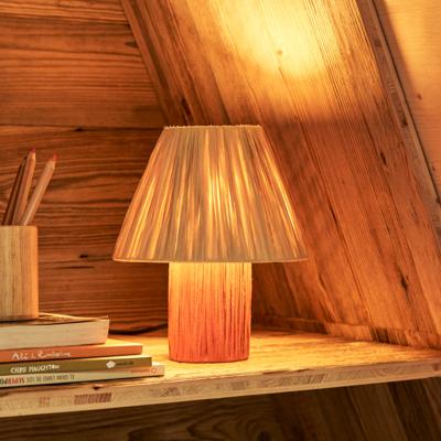 Kave Home Tafellamp 'Pulmi' Raffia, 25cm hoog