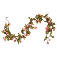 VidaXL Kerstslingers met bloemen 6 st 215 cm rozenroze - thumbnail