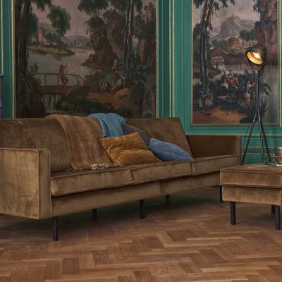 WOOOD Bank 'Rodeo' Velvet, 3-zits, kleur Honey (Geel)