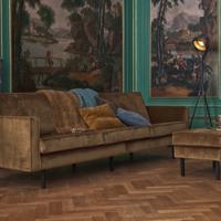 WOOOD Bank 'Rodeo' Velvet, 3-zits, kleur Honey (Geel) - thumbnail