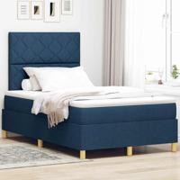 Boxspring bed met hoofdeinde Blauw 120 x 190 cm Stof - thumbnail