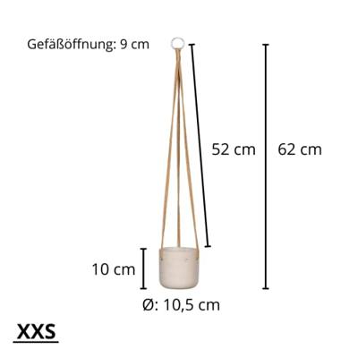 Rough Eco-line hangende bloempot XXS 11x10 cm Charlie lichtgrijs