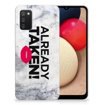 Samsung Galaxy A02s | Siliconen hoesje | met naam Already Taken White