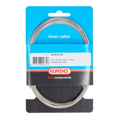 Elvedes Schakel binnenkabel 5000mm rvs ø1,1mm shimano / sram n-nippel (op kaart) - zilver