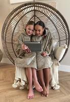 Draagbare deken met capuchon & mouwen - kind - khaki - thumbnail