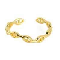 Verstelbare Ring 'Schakels' Koper Goudkleurig - thumbnail