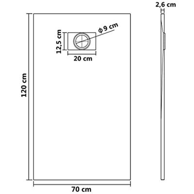 VidaXL Douchebak 120x70 cm smc zwart