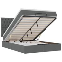 Ottoman bed met matras 140x190cm stof donkergrijs - thumbnail