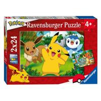 Ravensburger puzzel Pikachu en zijn vrienden 2x24 stukjes - thumbnail