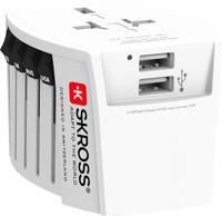 Skross SKR1302960 Muv Usb (2xa) Compacte 2-polige Wereldreisadapter Met 2 Geïntegreerde Usb-poorten - thumbnail
