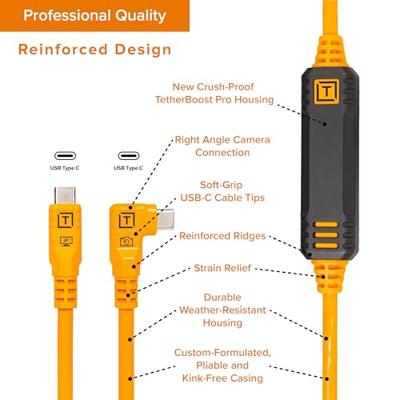 Tether Tools TetherPro Optima 10G USB-C, 31' (9.4m), straight to right black Tether Tools TetherPro Optima 10G USB-C, 31' (9.4m), straight to right black