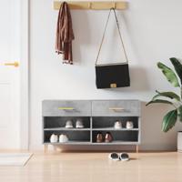 VidaXL Schoenenbank 102x35x55 cm bewerkt hout betongrijs - thumbnail