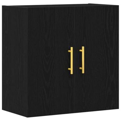 Wandkast Zwart eiken 60 x 31 x 70 cm Bewerkt hout