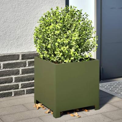 VidaXL Plantenbak 40x40x40 cm staal olijfgroen VidaXL Plantenbak 40x40x40 cm staal olijfgroen