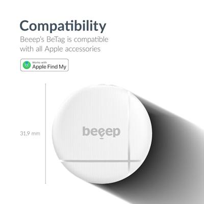 Beeep BeTag Find My Tracker White & Keychain White - 3 pack