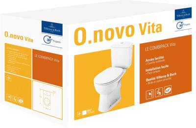 Villeroy & Boch Vicare combipack - Vita met wandcloset - PK DirectFlush reservoir verhoogde closetzitting - softclose wit 4620h701