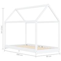 Kinderbedframe massief grenenhout wit 90x200 cm - thumbnail