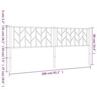 Hoofdbord 200 cm metaal zwart - thumbnail