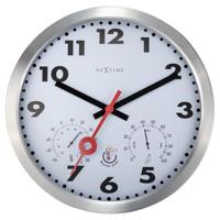 NeXtime NE-4307AR Buitenweerstationklok 35CM Aluminium-Wit Clematis - thumbnail