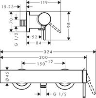 Hansgrohe Douchekraan Opbouw Finoris Eengreeps Chroom - thumbnail