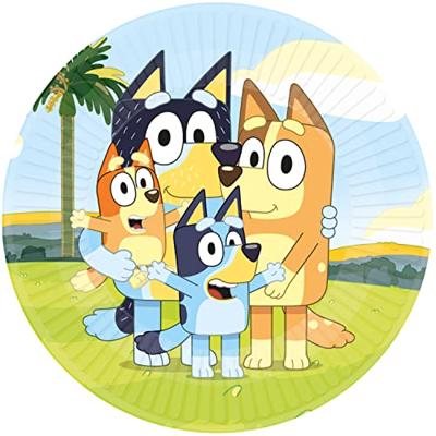 Papieren Borden Bluey, 8st. Papieren Borden Bluey, 8st.