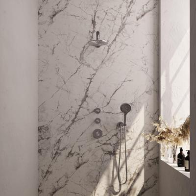 Brushed Edition thermostatische inbouw regendouche SET 07 - 20 cm douchekop & 3-standen handdouche