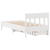 Bedframe zonder matras massief grenenhout wit 75x190 cm - thumbnail