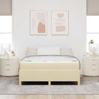 Boxspring bed met matras Crème en Wit 140 x 200 cm Stof - thumbnail