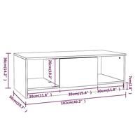 Salontafel 102x50x36 cm bewerkt hout wit - thumbnail