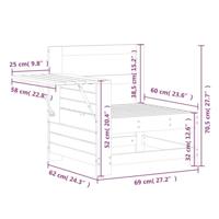 Tuinbank met armleuning en klaptafel grenenhout wasbruin - thumbnail
