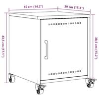 Nachtkastje 36x39x43,5 cm staal olijfgroen - thumbnail