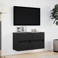 Tv-wandmeubels met LED-verlichting 2 st 41x31x45 cm zwart - thumbnail