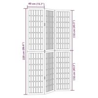 Kamerscherm met 3 panelen massief paulowniahout zwart - thumbnail