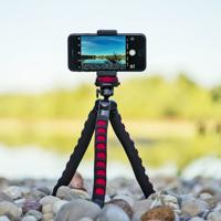 Mantona kaleido Flex 21402 Flex Statief met hoogwaardige 360° kogelkop, geschikt voor digitale en videocamera's, smartphones en actiecamera's, sundown rood - thumbnail