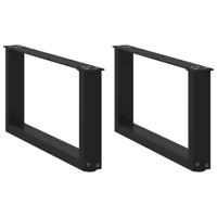 Salontafelpoten 2 st U-vormig 70x(30-31) cm staal zwart - thumbnail