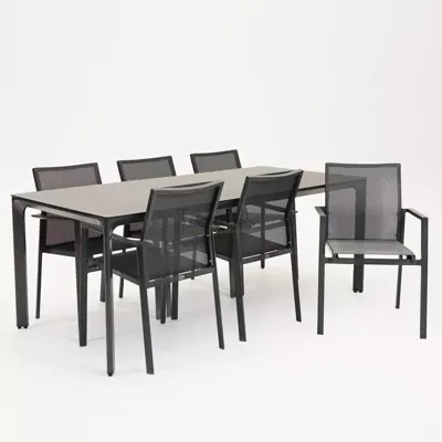 Tuinstoel Delia grijs met Carcassonne 200 x 90 cm