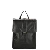 PORTO dames rugzak met klep midi zwart - thumbnail