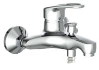 BATONI ééngreepsmengkraan bad, chroom keramische schijven geluidsarme, verwisselbare 40 mm cartouche ½" (Ø ca. 1,9 cm) verbinding voor doucheslang open metalen greep garantie: 5 jaar - thumbnail