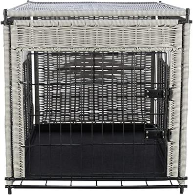 TRIXIE BENCH HOMEKENNEL POLYROTAN LICHTGRIJS 58X77X60 CM