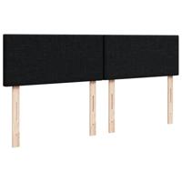 Boxspring met matras stof zwart 200x200 cm - thumbnail